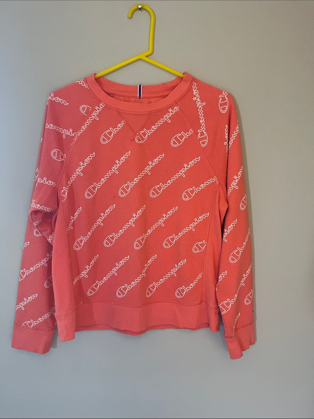 Champion Coral Allover Logo Sweatshirt